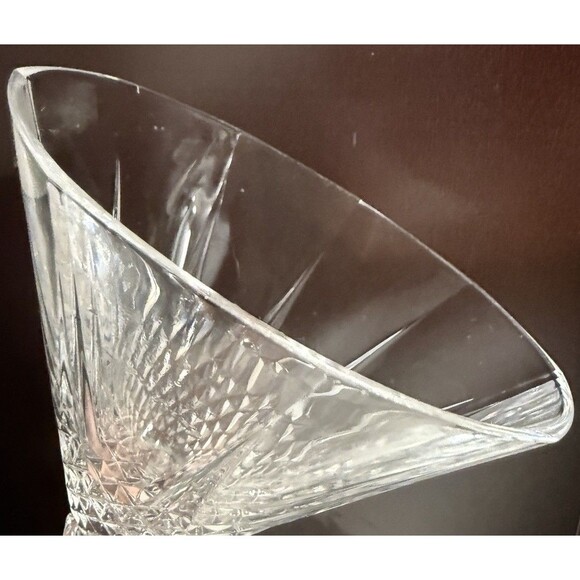 Longchamp Cristal D'arques Durant French Martini Glasses Crystal Diamond Cut Vtg - Picture 7 of 10